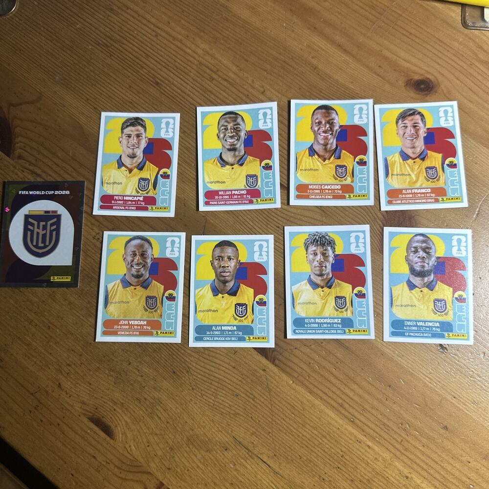 Panini FIFA World Cup 2026 Ecuador 9 Stickers Lot 1/4/6/9/10/14/18/19/20